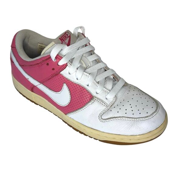 Nike Dunk Low Women’s Sneakers White Flamingo Pink Size 8 Retro Casual Shoes - Picture 1 of 11